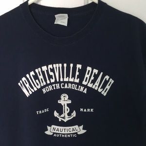 WRIGHTSVILLE BEACH NC  Dark Blue Short Sleeve T-shirt - Size XL EUC